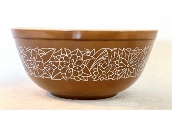 Vintage Pyrex Woodland Pattern Brown Mixing Bowl