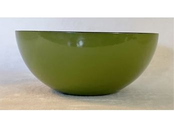 Vintage Green Cathrineholm Styled Enameled Metal Mixing Bowl