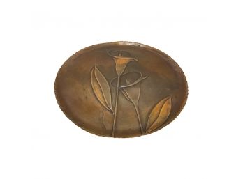 Beautiful Copper Floral Engraved Wall Plate