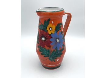 Vintage Hand Painted Italian Ceramic Pitcher