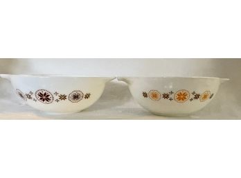 Pair Of Two Pyrex Town & Country Casserole Bowls