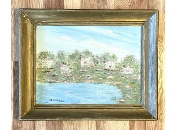 Oil On Board Landscape Painting Signed M. Onora