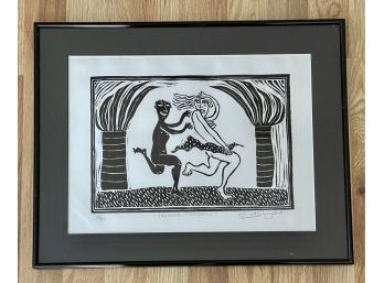 Limited Edition Lithograph Numbered And Titled Frolicking Democracy Signed Illegibly