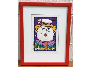 Colorful Aunt Ednas First & Last Visit Signed Serigraph By Martha Wahlert