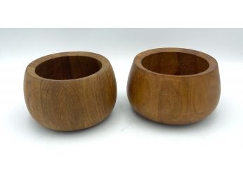 Pair Of Vintage Dansk Teak Bowls