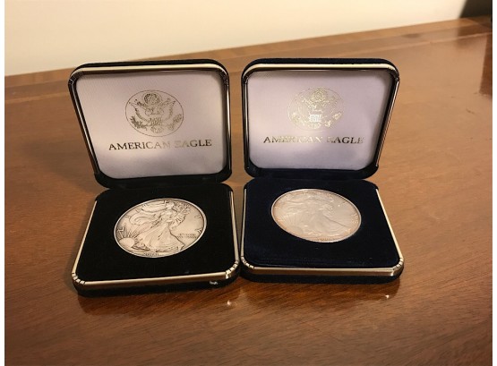 Two American Eagle Silver Dollars