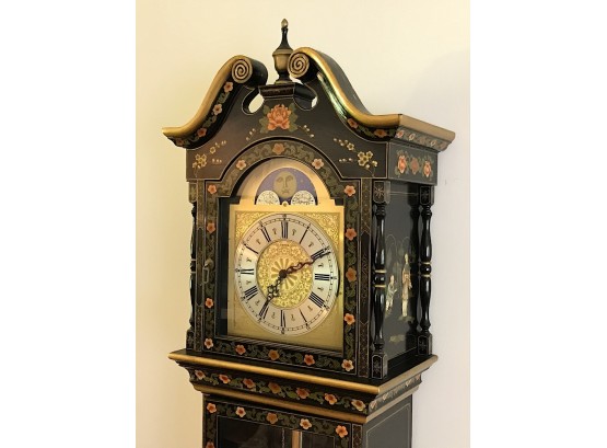 Asian Influence Hand Painted Grandfather Clock