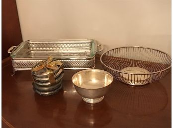 Silverplate Coasters Basket And More!