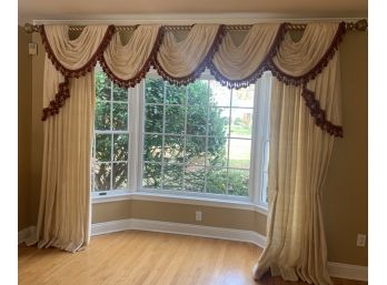 Beautiful Custom Made Cream Drapery Window Treatments.