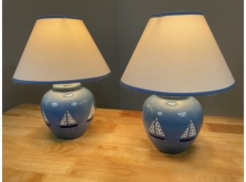 Pair Of Sailboat Table Lamps
