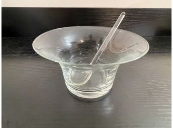 Small Glass Serving Bowl With Glass Spoon