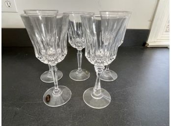 Set Of 5 Crystal Stem Glasses