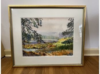 'Isle Au Haut Morning' Watercolor In Frame - Artist Signed