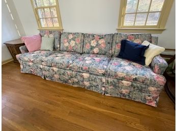 Long Floral Pattern Sofa In Very Nice Condition