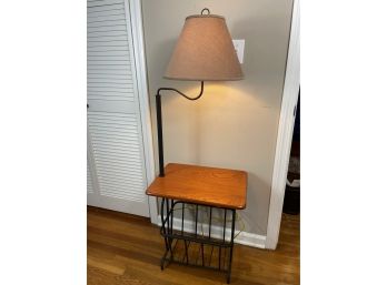 Reading Lamp End Table With Magazine Rack