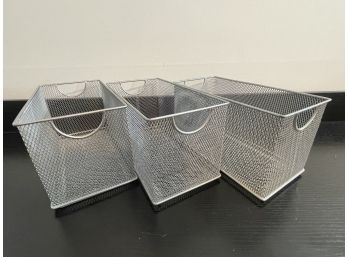 Set Of 3 Metal Organizing Baskets Lot 1 Of 2
