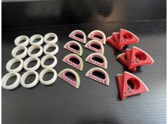 Awesome Napkin Ring Lot - Watermelon Rings And More