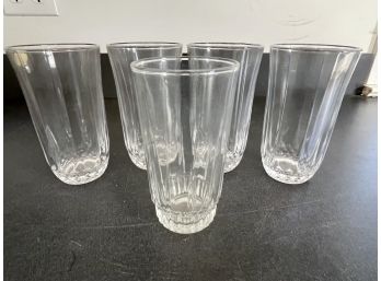 Set Of 4 Crystal Glasses And One Glass