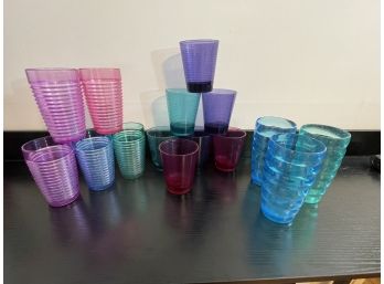 Colorful Clear Plastic Cup Lot 1