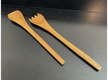 Wooden Serving Fork And Spoon