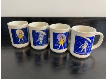 Set Of 4 Morton's Salt Novelty Coffee Mugs