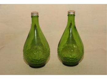 Vintage Two Green Gallo Glass Wine Bottles