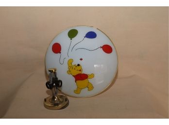 Vintage Glass Disney Winnie The Pooh Ceiling Light 15' Round