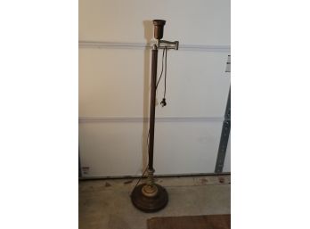 Antique Floor Lamp With Swing Arm Base Lights Up