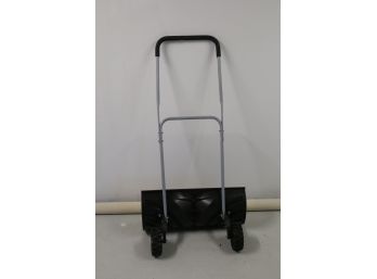 Heavy Duty Rolling Snow Pusher With Adjustable Aluminum Handle