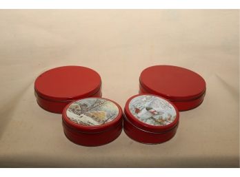 Four Vintage Cookie Tins