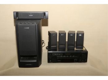 Sony Surround Sound 7 Piece Package Including Active Super Woofer(SA-W303) And Stereo FM-AM Receiver(STRV-200)