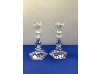 Bombay Lead Crystal Candlestick Holder Lot