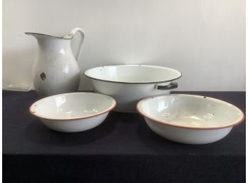 Enameled Ware 4 Piece Lot