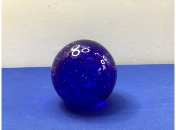 Blue Glass Paper Weight