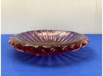 Purple Scalloped Glass Dish