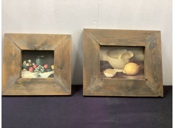 Signed Art Of Fruit On Tables Lot Of 2