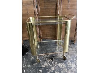 Mid Century Brass Bar Cart