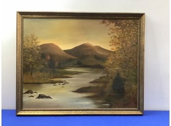 Jackson River Signed Art Oil On Canvas