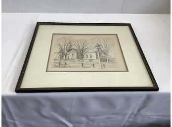 The Bantam Cherish Church , Williamsburg VA Sketch Signed