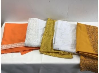 Table Cloth Lot Yellows Whites And Orange