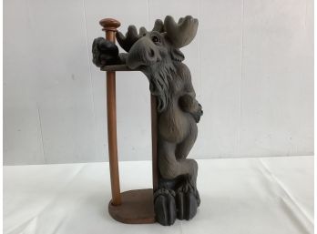 Iron And Wood Moose Paper Towel Holder