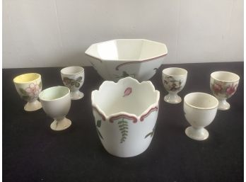 Japan Chase Parrots Of Paradise Bowls And Egg Holders