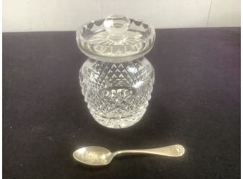 Waterford Crystal Sugar/jam Jar With Spoon