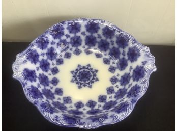 HUGE Early England Blue White Bowl