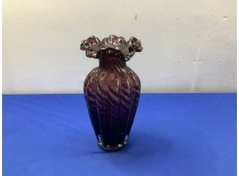 Spiraled Purple Glass Vase