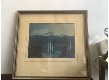 Vintage Mountain Scene Print