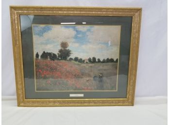 Framed Lithograph Poppies By Claude Monet