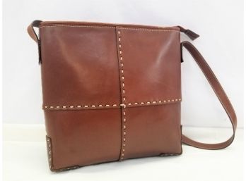 Ellepi Brown Leather Patchwork Purse Made In Italy