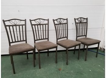 Four Metal High Back Chairs