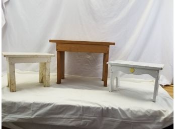 Three Wood Side Tables